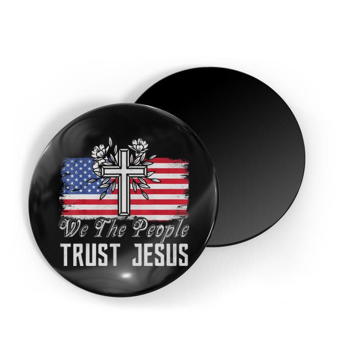 Independence Day We The People Trust Jesus Vintage US Flag Magnet