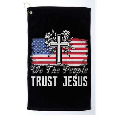 Independence Day We The People Trust Jesus Vintage US Flag Platinum Collection Golf Towel