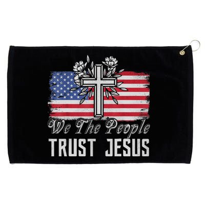 Independence Day We The People Trust Jesus Vintage US Flag Grommeted Golf Towel