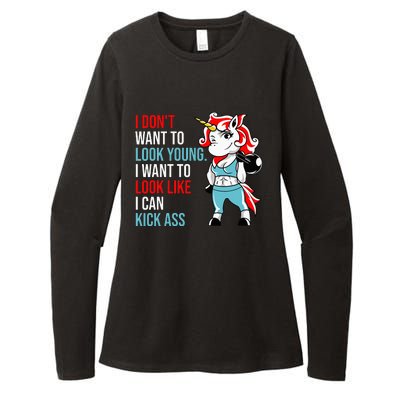 I Don't Want To Look Young I Want To Look Like I Can Kick Womens CVC Long Sleeve Shirt