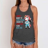 I Don't Want To Look Young I Want To Look Like I Can Kick Women's Knotted Racerback Tank