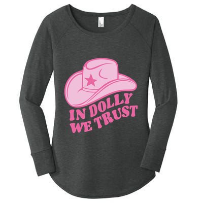 In Dolly We Trust Graphic Tees What Would Dolly Do Women's Perfect Tri Tunic Long Sleeve Shirt