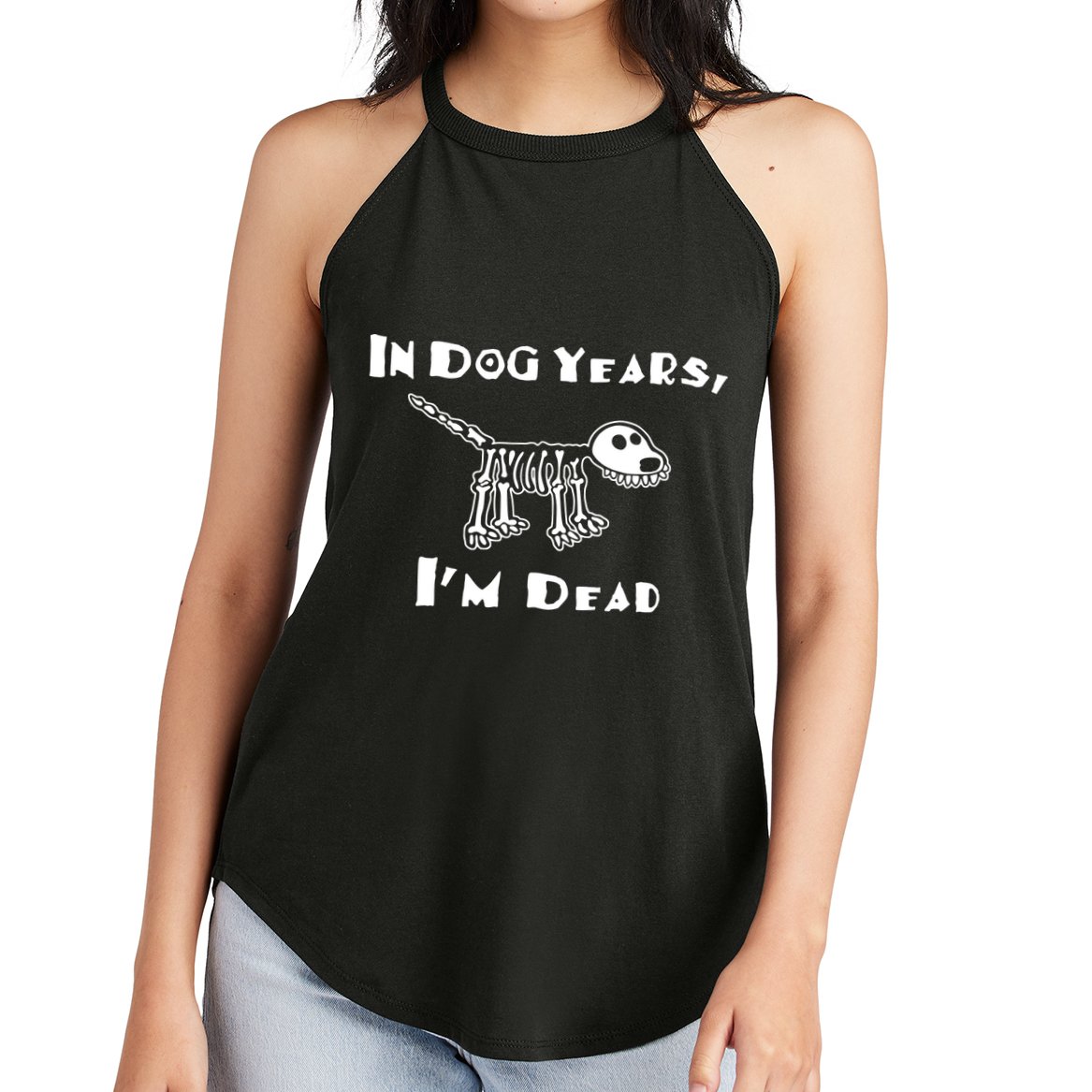 In Dog Years Im Dead Women's Perfect Tri Rocker Tank