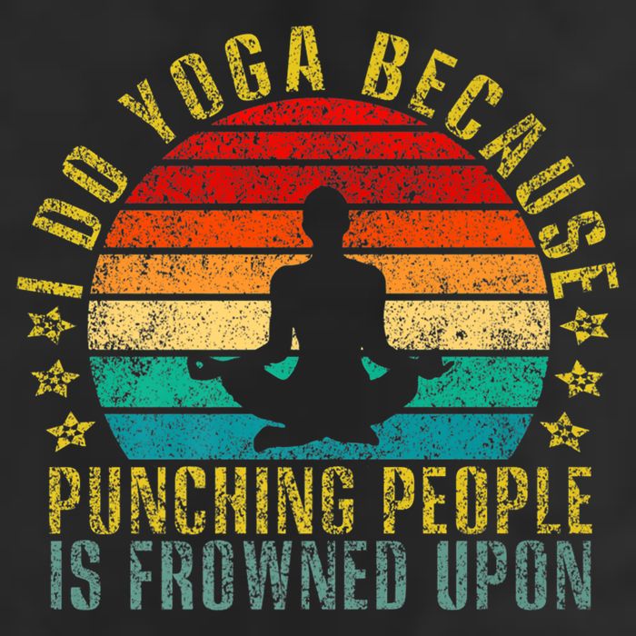 I Do Yoga Because Punching People Is Frowned Upon Retro Cute Gift 7 Panel Mesh Trucker Snapback Hat