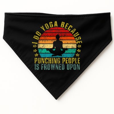 I Do Yoga Because Punching People Is Frowned Upon Retro Cute Gift USA-Made Doggie Bandana