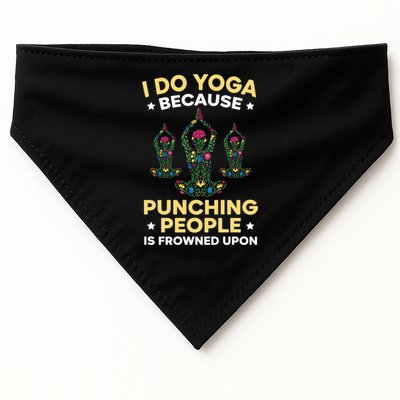 I Do Yoga Because Punching People Is Frowned Upon Meditate Gift USA-Made Doggie Bandana