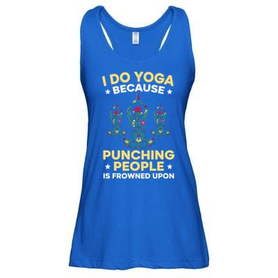 I Do Yoga Because Punching People Is Frowned Upon Meditate Gift Ladies Essential Flowy Tank