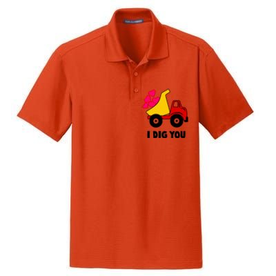 I Dig You Construction Dumping Dump Truck Valentines Day Great Gift Dry Zone Grid Polo