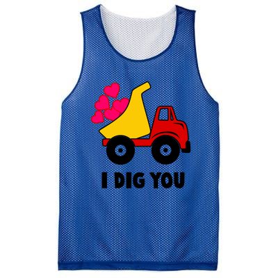 I Dig You Construction Dumping Dump Truck Valentines Day Great Gift Mesh Reversible Basketball Jersey Tank