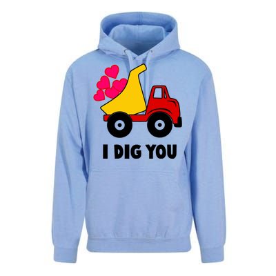 I Dig You Construction Dumping Dump Truck Valentines Day Great Gift Unisex Surf Hoodie