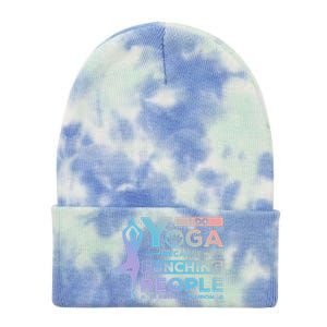 I Do Yoga Because Punching People Is Frowned Upon Relax Funny Gift Tie Dye 12in Knit Beanie