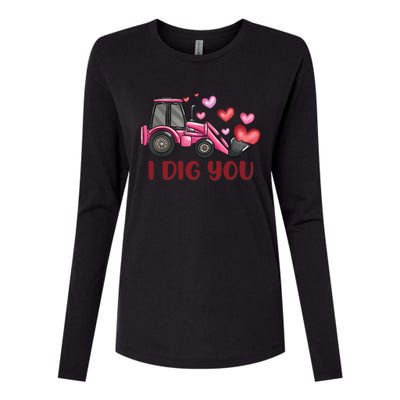 I Dig You Construction Truck Valentines Day Gift Womens Cotton Relaxed Long Sleeve T-Shirt