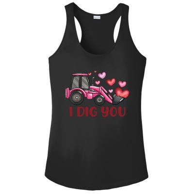 I Dig You Construction Truck Valentines Day Gift Ladies PosiCharge Competitor Racerback Tank