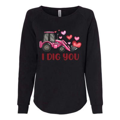 I Dig You Construction Truck Valentines Day Gift Womens California Wash Sweatshirt