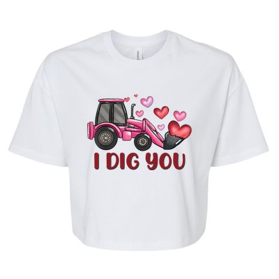 I Dig You Construction Truck Valentines Day Gift Bella+Canvas Jersey Crop Tee