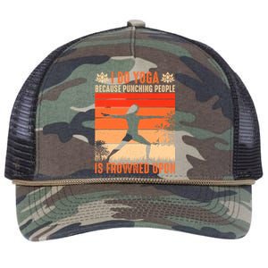 I Do Yoga Because Punching People Is Frowned Upon Cute Gift Retro Rope Trucker Hat Cap