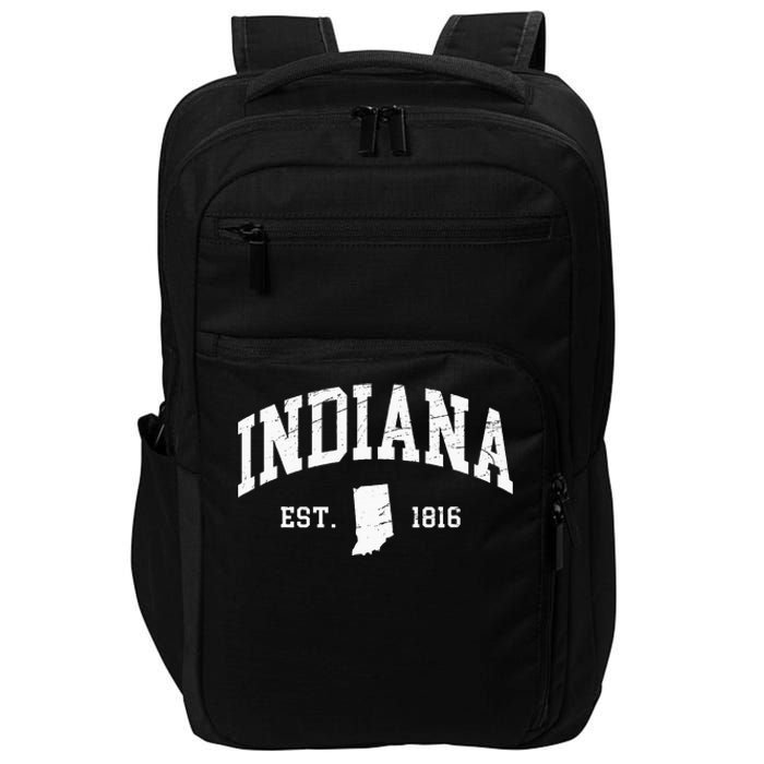 Indiana Est. 1816 Distressed Worn Design Classic Impact Tech Backpack