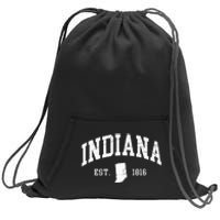 Indiana Est. 1816 Distressed Worn Design Classic Sweatshirt Cinch Pack Bag