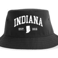 Indiana Est. 1816 Distressed Worn Design Classic Sustainable Bucket Hat