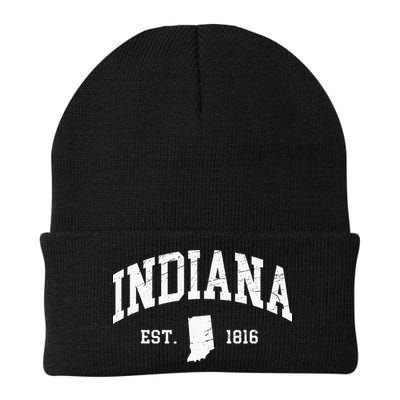 Indiana Est. 1816 Distressed Worn Design Classic Beanie