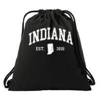 Indiana Est. 1816 Distressed Worn Design Classic Drawstring Bag