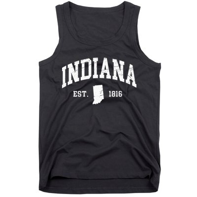 Indiana Est. 1816 Distressed Worn Design Classic Tank Top