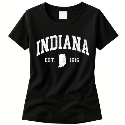 Indiana Est. 1816 Distressed Worn Design Classic Womens T-Shirt