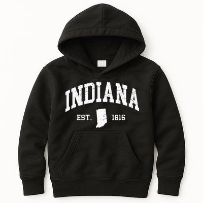 Indiana Est. 1816 Distressed Worn Design Classic Kids Hoodie