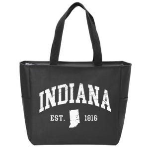 Indiana Est. 1816 Distressed Worn Design Classic Zip Tote Bag