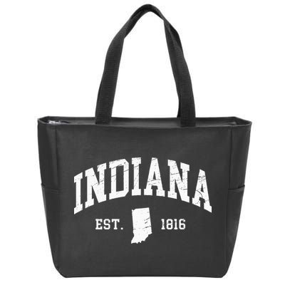 Indiana Est. 1816 Distressed Worn Design Classic Zip Tote Bag