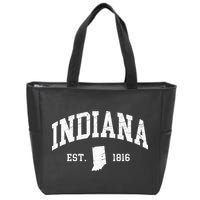 Indiana Est. 1816 Distressed Worn Design Classic Zip Tote Bag