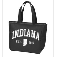 Indiana Est. 1816 Distressed Worn Design Classic Zip Tote Bag