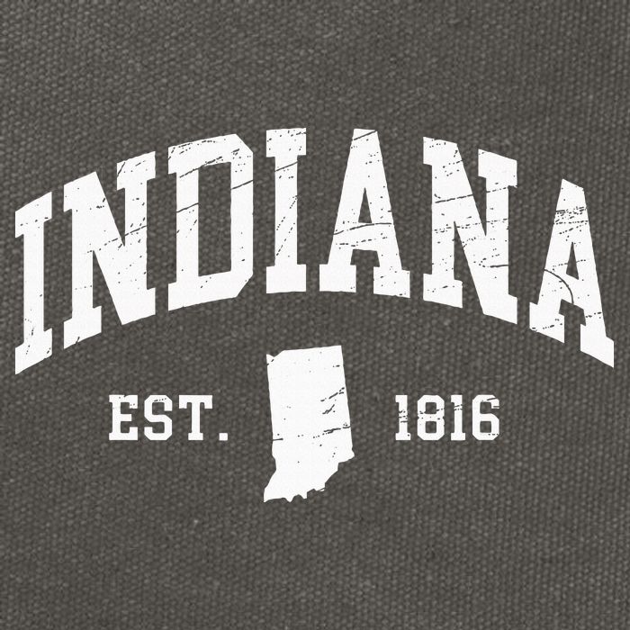 Indiana Est. 1816 Distressed Worn Design Classic Cotton Canvas Backpack