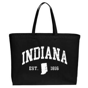 Indiana Est. 1816 Distressed Worn Design Classic Cotton Canvas Jumbo Tote