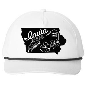 Iowa Est 1846 Iowa Map Iowa Lover Heaven Country Snapback Five-Panel Rope Hat