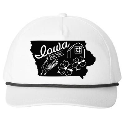 Iowa Est 1846 Iowa Map Iowa Lover Heaven Country Snapback Five-Panel Rope Hat