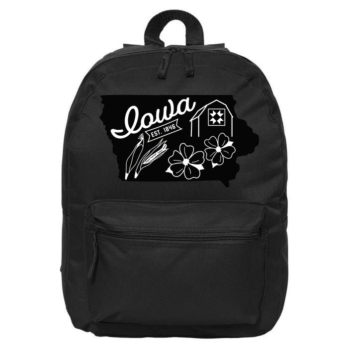 Iowa Est 1846 Iowa Map Iowa Lover Heaven Country 16 in Basic Backpack
