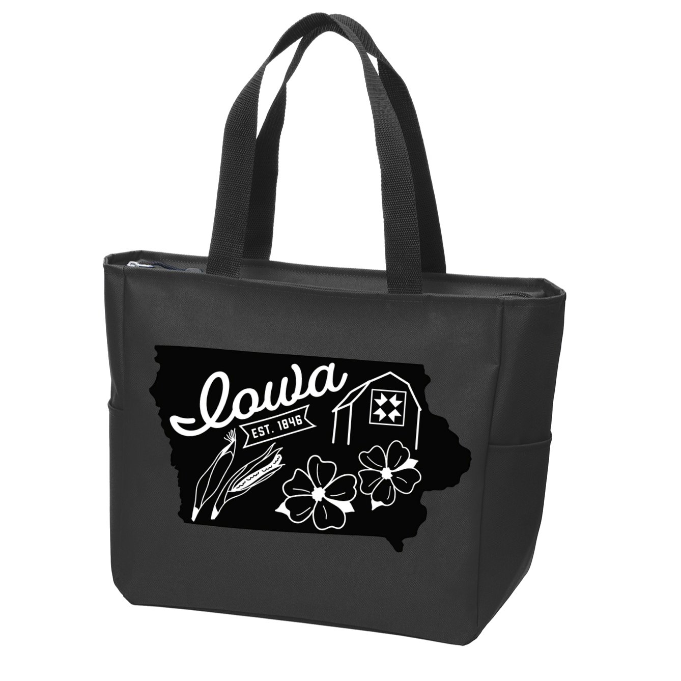 Iowa Est 1846 Iowa Map Iowa Lover Heaven Country Zip Tote Bag