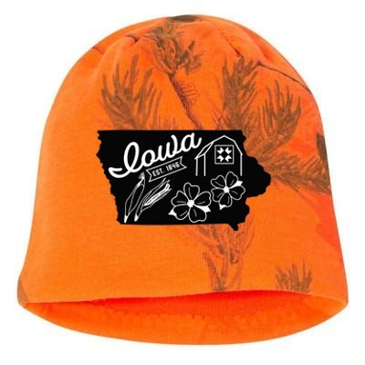 Iowa Est 1846 Iowa Map Iowa Lover Heaven Country Kati - Camo Knit Beanie