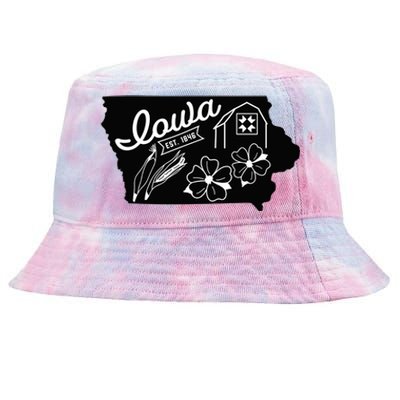 Iowa Est 1846 Iowa Map Iowa Lover Heaven Country Tie-Dyed Bucket Hat