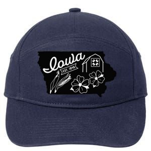 Iowa Est 1846 Iowa Map Iowa Lover Heaven Country 7-Panel Snapback Hat