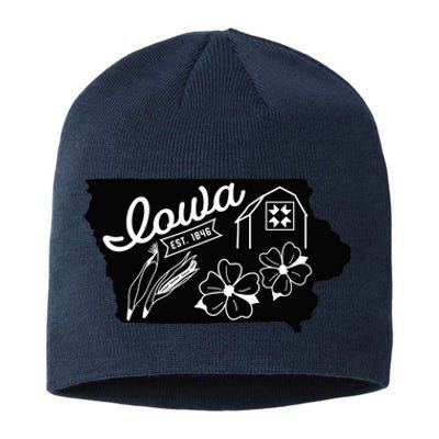 Iowa Est 1846 Iowa Map Iowa Lover Heaven Country Sustainable Beanie