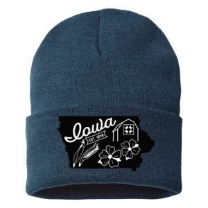 Iowa Est 1846 Iowa Map Iowa Lover Heaven Country Sustainable Knit Beanie