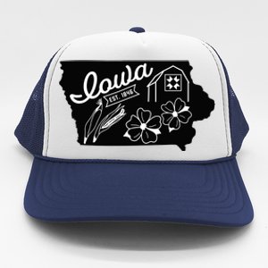 Iowa Est 1846 Iowa Map Iowa Lover Heaven Country Trucker Hat