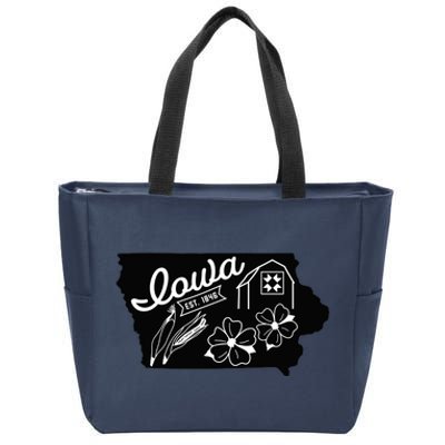 Iowa Est 1846 Iowa Map Iowa Lover Heaven Country Zip Tote Bag