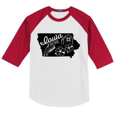 Iowa Est 1846 Iowa Map Iowa Lover Heaven Country Kids Colorblock Raglan Jersey