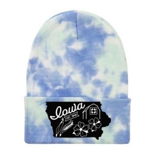 Iowa Est 1846 Iowa Map Iowa Lover Heaven Country Tie Dye 12in Knit Beanie