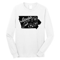 Iowa Est 1846 Iowa Map Iowa Lover Heaven Country Long Sleeve Shirt