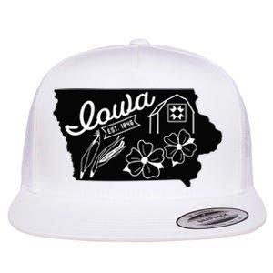 Iowa Est 1846 Iowa Map Iowa Lover Heaven Country Flat Bill Trucker Hat