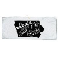 Iowa Est 1846 Iowa Map Iowa Lover Heaven Country Large Microfiber Waffle Golf Towel